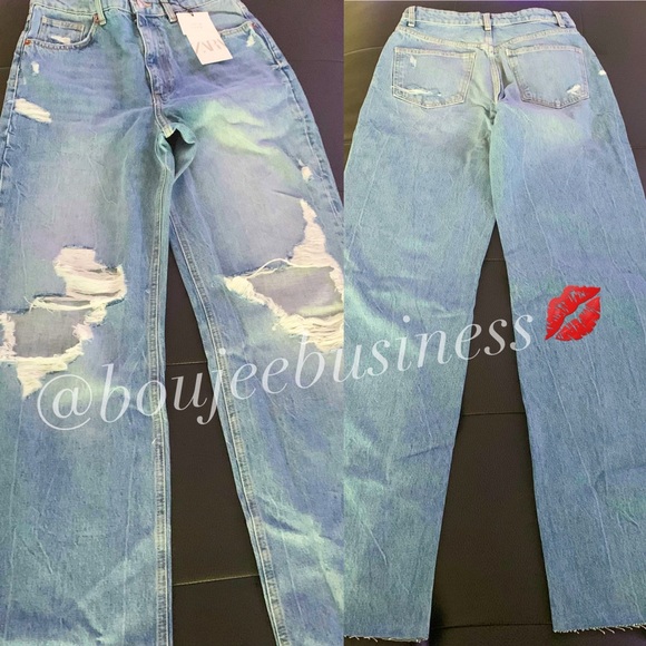 ZARA Wide Leg Full Length Jeans - Picture 4 of 6